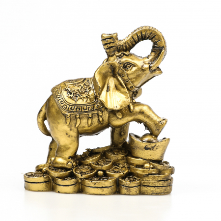 Statueta Feng Shui elefant pe bani [2]
