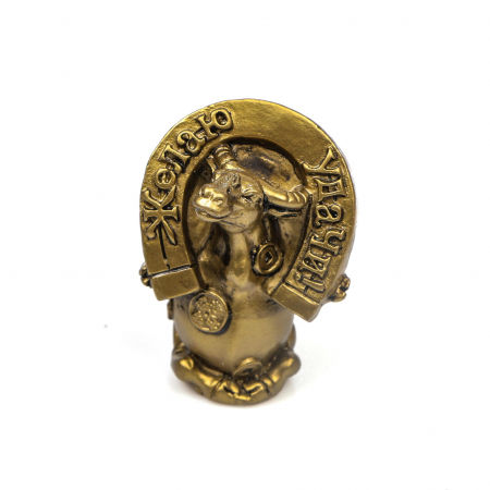 Statueta mica Feng Shui Bivol cu potcoava deasupra capului pentru noroc [1]