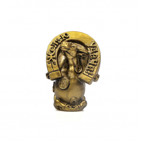 Statueta mica Feng Shui Bivol cu potcoava deasupra capului pentru noroc [0]