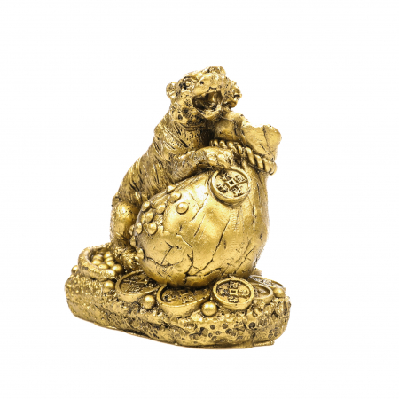 Statueta Feng Shui Tigru cu sac de bani pentru bunastare, succes si noroc [0]