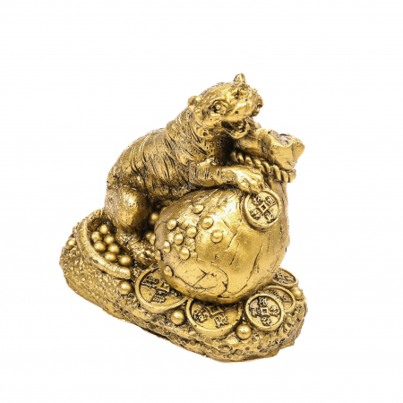 Statueta Feng Shui Tigru cu sac de bani pentru bunastare, succes si noroc [4]