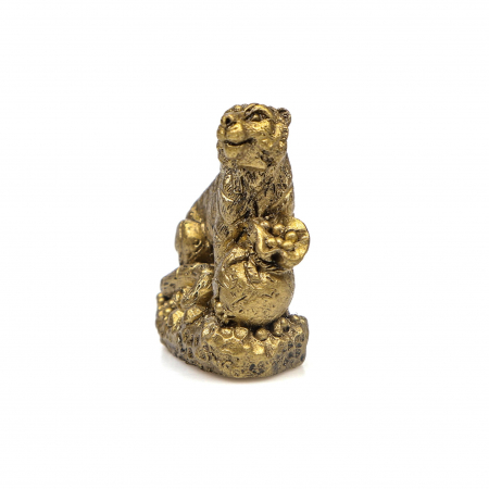 Statueta foarte mica Tigru cu sac de bani pentru prosperitate [0]