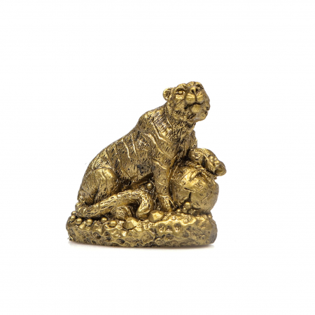 Statueta foarte mica Tigru cu sac de bani pentru prosperitate [1]