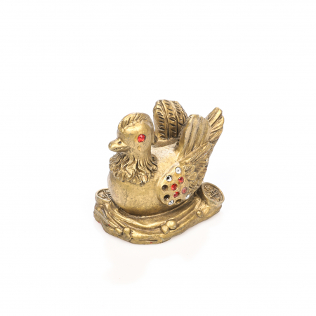 Statueta mica Feng Shui Ratusca Mandarina cu aripi ridicate pentru dragoste [3]