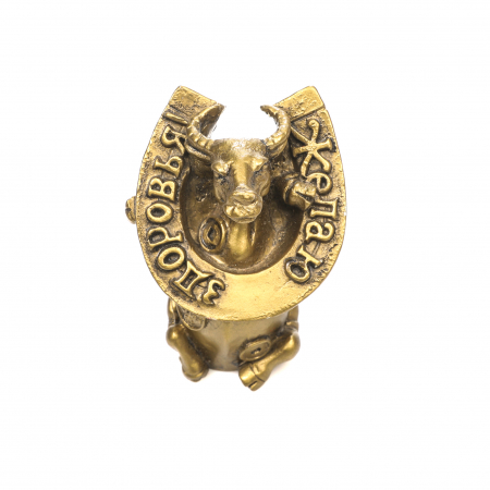 Statueta mica Feng Shui Bivol cu potcoava pentru noroc [0]