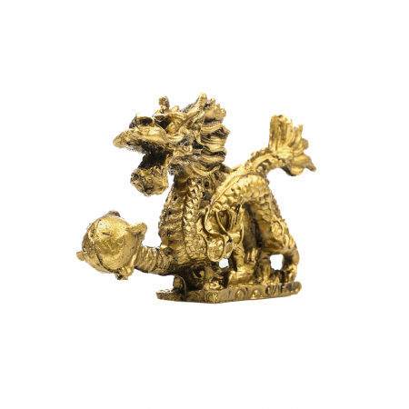 Statueta mica Feng Shui dragon cu perla pentru belsug si reusita [0]