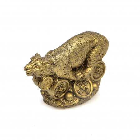 Statueta mica Feng Shui Tigru cu multe monede [3]