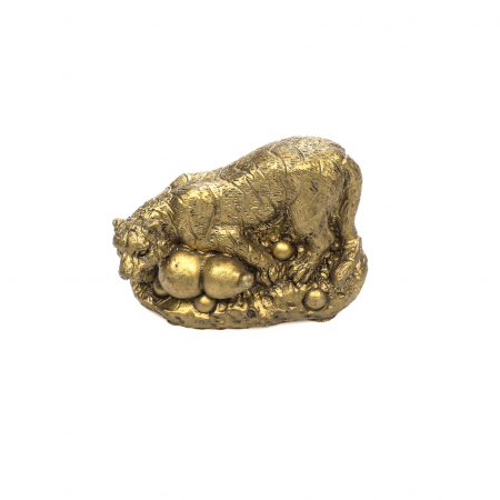 Statueta mica Feng Shui Tigru cu Wu Lou si moneda pentru prosperitate [4]