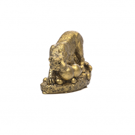 Feng Shui - Statueta mica Feng Shui Tigru cu Wu Lou si moneda pentru prosperitate