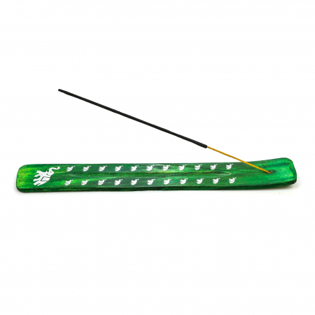 Suport din lemn verde cu elefant pentru ars betisoare parfumate [7]