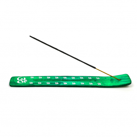 Suport din lemn verde cu semn chinezesc pentru ars betisoare parfumate [2]