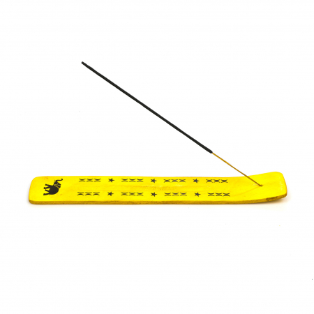 Suport din lemn galben cu elefant si stelute pentru ars betisoare parfumate [4]