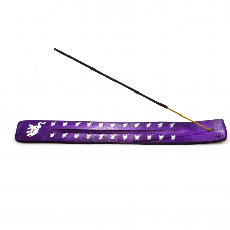 Suport din lemn mov cu elefant pentru ars betisoare parfumate [4]