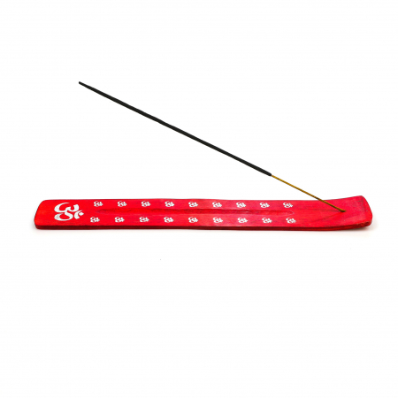 Suport din lemn rosu cu semn chinezesc pentru ars betisoare parfumate [4]