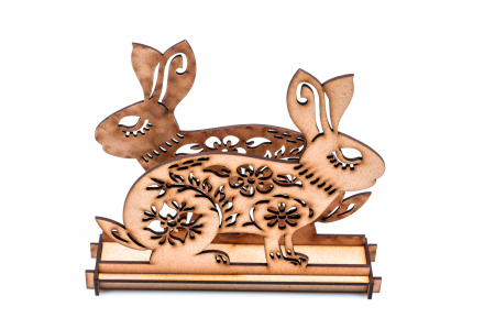 Suport de servetele din lemn cu un iepuras [2]
