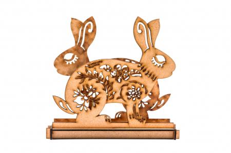 Suport de servetele din lemn cu un iepuras [1]