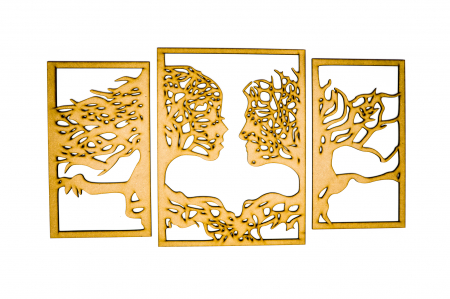 Tablouri personalizate - Tablou din 3 piese cu 2 indragostiti - natur