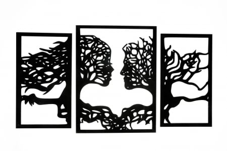 Tablou din 3 piese cu 2 indragostiti - negru [3]