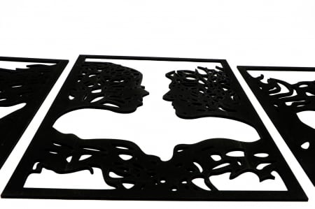 Tablou din 3 piese cu 2 indragostiti - negru [5]