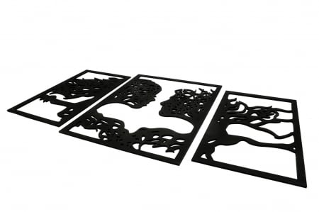 Tablou din 3 piese cu 2 indragostiti - negru [4]