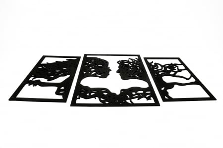 Tablou din 3 piese cu 2 indragostiti - negru [6]