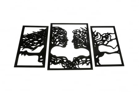 Tablou din 3 piese cu 2 indragostiti - negru [2]