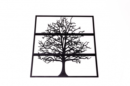 Tablouri personalizate - Tablou din 3 piese cu copacul vietii - negru