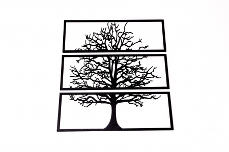 Tablou din 3 piese cu copacul vietii - negru [3]