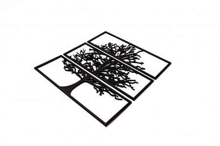 Tablou din 3 piese cu copacul vietii - negru [2]