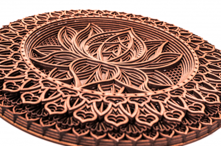 Tabloul din lemn in straturi cu o floare de lotus [1]