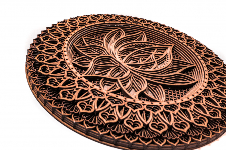 Tabloul din lemn in straturi cu o floare de lotus [3]