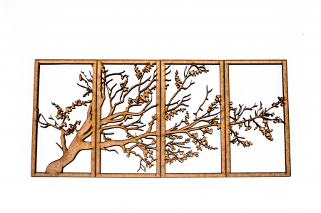 Tablouri personalizate - Tablou din 4 piese cu o ramura