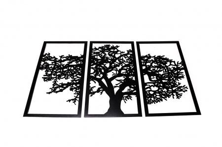 Tablouri personalizate - Tablou negru din lemn cu copacul vietii