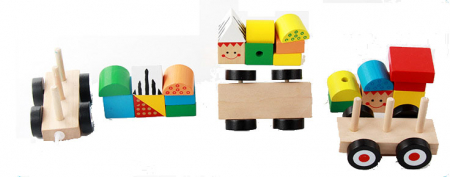 Trenulet din lemn din mai multe piese [3]