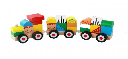 Trenulet din lemn din mai multe piese [0]