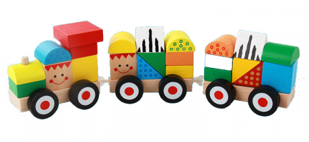 Trenulet din lemn din mai multe piese [4]