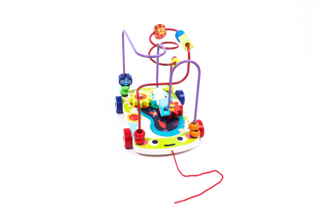 Joc interactiv multifunctional cu animalute din lemn cu roti - Lemn in Dar [6]