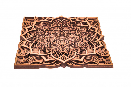 Tablouri personalizate - Tablou cu mandala din lemn in straturi