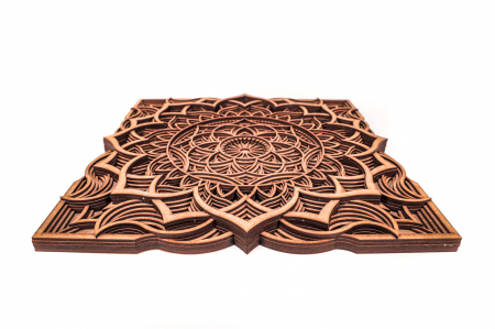 Tablou cu mandala din lemn in straturi [2]