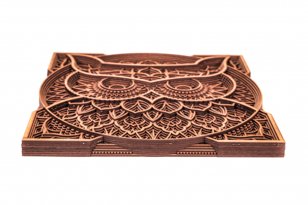 Tablouri personalizate - Tablou din lemn in straturi cu bufnita