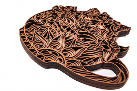 Tablou cu pisica din lemn in straturi [4]