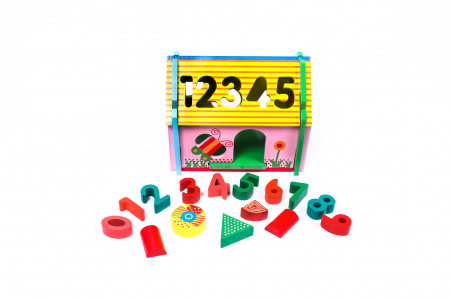Casuta Inteligenta Din Lemn Cu Numere - jucarii Montessori - Lemn in Dar [0]