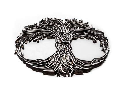 Tablouri personalizate - Tablou cu pomul vietii din lemn in 2 culori, in straturi