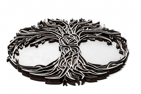 Tablou cu pomul vietii din lemn in 2 culori, in straturi [1]