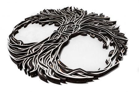 Tablou cu pomul vietii din lemn in 2 culori, in straturi [2]