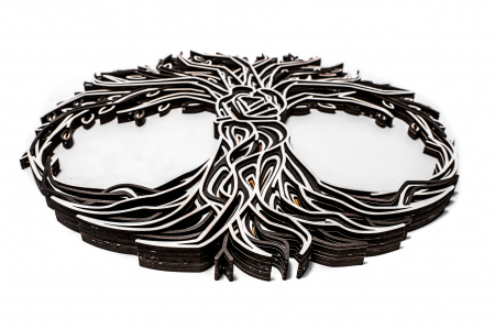 Tablou cu pomul vietii din lemn in 2 culori, in straturi [3]