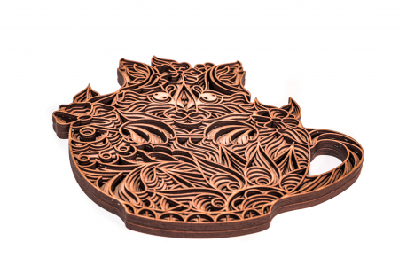 Tablouri personalizate - Tablou cu pisica din lemn in straturi