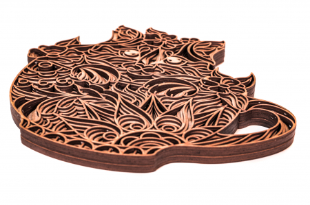 Tablou cu pisica din lemn in straturi [1]