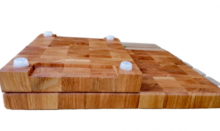 Tocator premium de bucatarie din lemn de stejar, end grain 39X29X3.5 [8]