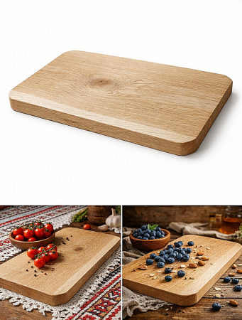 Tocatoare si platouri traditionale - 2 in 1 Tocator si platou de bucatarie din lemn masiv de stejar, lucrat manual in Romania